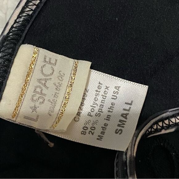 L Space Tribal Print Gold Black Triangle Bikini Top Size Small - Picture 6 of 8